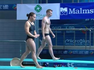 Виктория Кесарь и Станислав Олиферчик - восьмые в прыжках в воду с трамплина в миксте на КМ в Китае